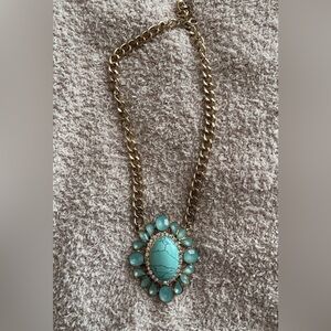 5pc Statement Necklace Bundle Gold Black Turquoise Butterfly Lot”